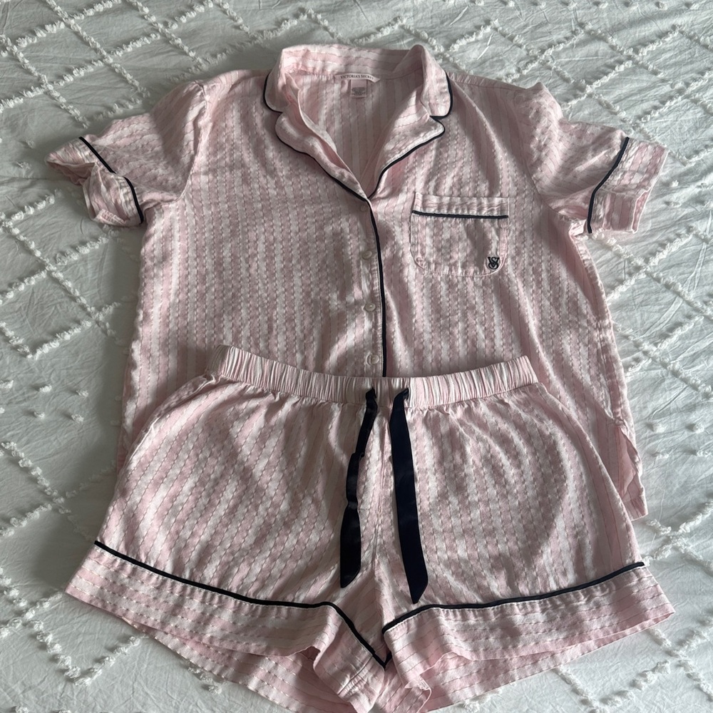 Victoria Secret Classic Pink Short Pajama Set